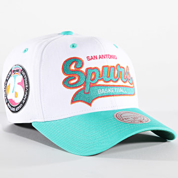 Mitchell and Ness - Casquette NBA Tail Sweep San Antonio Spurs HHSS7290 Blanc Turquoise