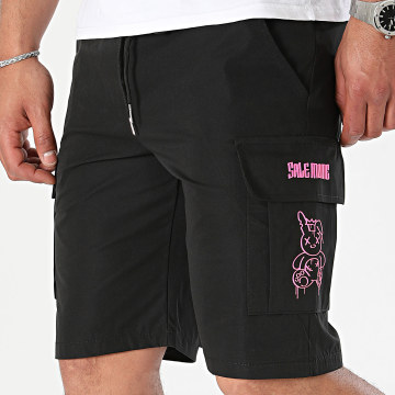 Sale Môme Paris - Pantaloncini Cargo coniglio nero rosa fluo