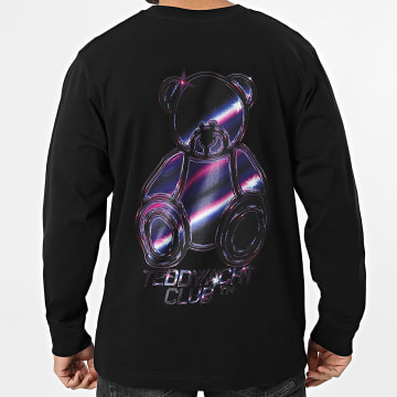 Teddy Yacht Club - T-Shirt De Manga Comprida Relaxed Retro Futur Preto