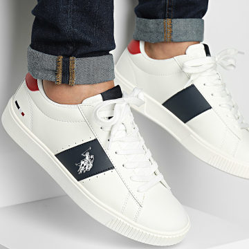 US Polo ASSN - Tymes 009 Bianco Rosso Navy Sneakers