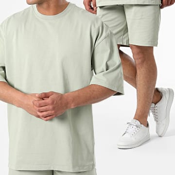 2Y Premium - Conjunto de camiseta oversize y pantalón corto verde claro