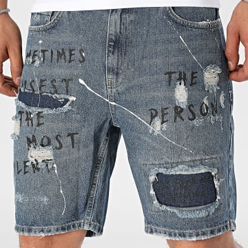 2Y Premium - Pantaloncini di jeans blu in denim