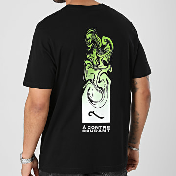 La Piraterie - Tee Shirt Oversize Large A Contre Courant Negro Verde