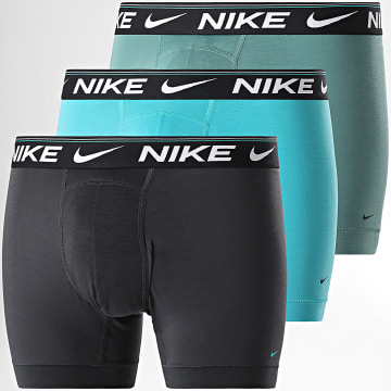 Nike - Lot De 3 Boxers KE1257 Turquoise Vert Kaki Gris Anthracite