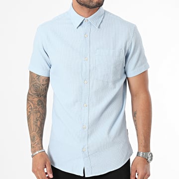Jack And Jones - Chemise Manches Courtes Tampa Dobby Bleu Clair