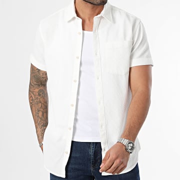 Jack And Jones - Chemise Manches Courtes Tampa Dobby Blanc