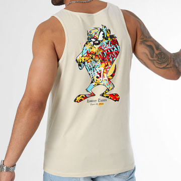 Looney Tunes - Camiseta de tirantes Taz Graffiti Back Beige