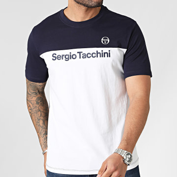 Sergio Tacchini - Grave 40528 Maglietta bianca della marina