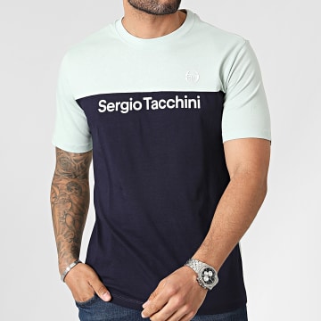 Sergio Tacchini - Tee Shirt Grave 40528 Bleu Marine Vert Clair