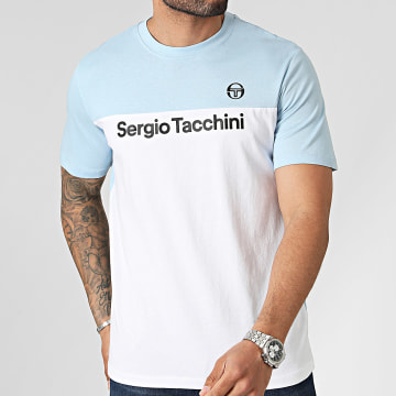 Sergio Tacchini - Grave 40528 Maglietta bianca azzurro chiaro