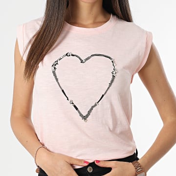 Girls Outfit - Tee Shirt Sans Manches Femme Tea Rose Chiné