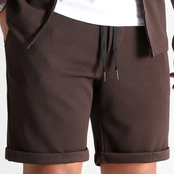LBO - Pantaloncini corti con cialda inversa testurizzata 1193 Marrone