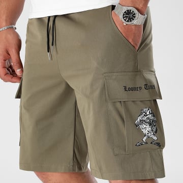 Looney Tunes - Taz Graffiti Army Cargo Pantalones Cortos Caqui Verde