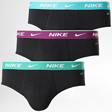 Nike - Confezione da 3 slip in cotone elasticizzato KE1006 Nero Viola Verde Azzurro