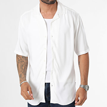 Only And Sons - Chemise Manches Courtes Dash Life Beige Clair