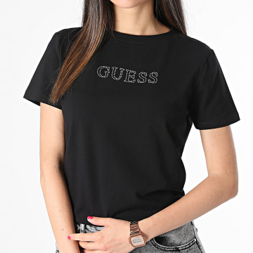 Guess - Tee Shirt Col V Femme V4GI09 Noir