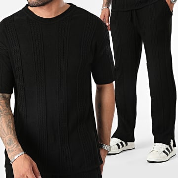 Ikao - Conjunto de camiseta negra y pantalón de chándal