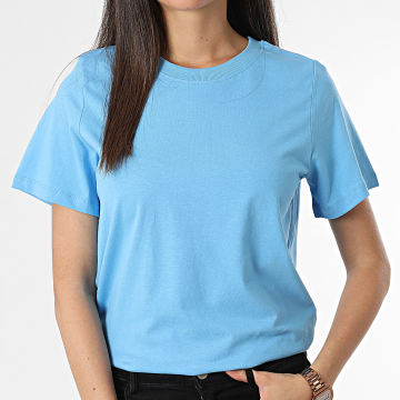 Only - Tee Shirt Femme Pisa Bleu Clair