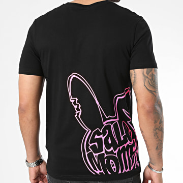 Sale Môme Paris - Camiseta Half Rabbit Negro Rosa Fluo