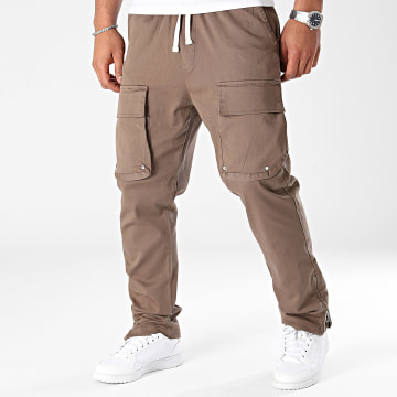 2Y Premium - Pantalones cargo marrones