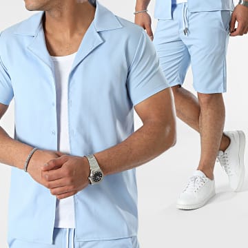 MTX - Set camicia a maniche corte e pantaloncini da jogging Azzurro