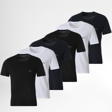 BOSS - Lote de 6 camisetas 50509255 Negro Blanco Azul Marino