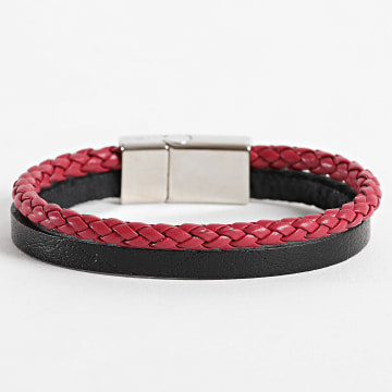 Classic Series - Bracelet Noir Rouge Argenté