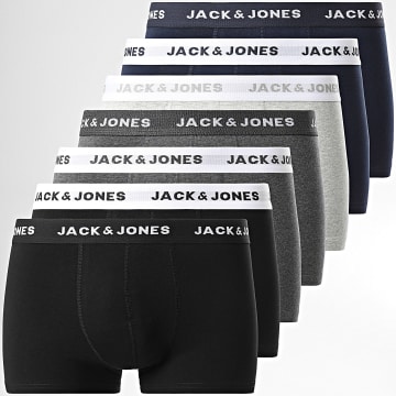 Jack And Jones - Set di 7 boxer Simply Basic 12165587 Grigio erica Navy Nero