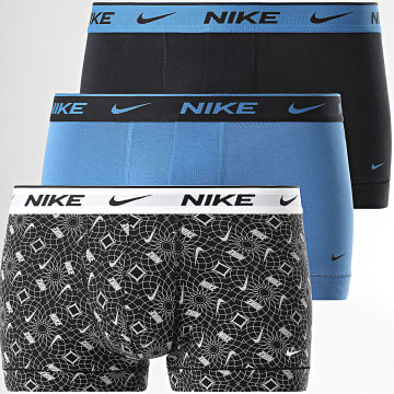 Nike - Every Cotton Stretch Boxer Juego de 3 PKE1008 Azul Negro Gris