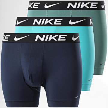 Nike - Set di 3 boxer Dri-Fit Essential Micro KE1157 Blu Turchese Verde Khaki Blu Navy