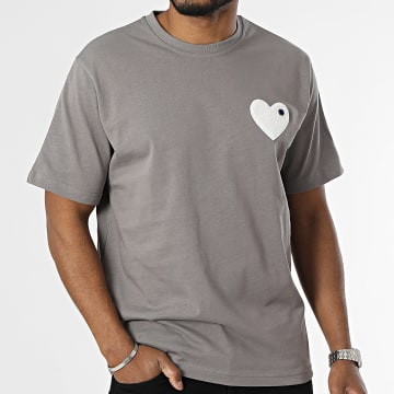 ADJ - Tee Shirt Oversize Coeur Chic Gris