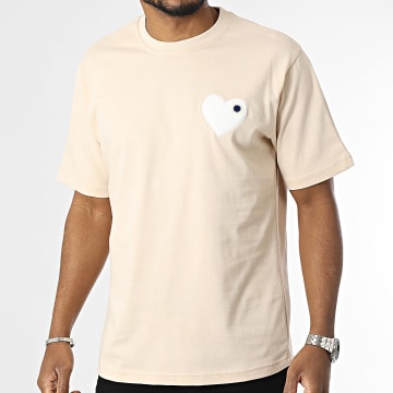 ADJ - Tee Shirt Oversize Coeur Chic Beige