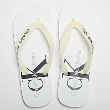 Calvin Klein - Infradito Sandalo da spiaggia Monogram 0838 Bianco