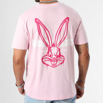 Looney Tunes - Tee Shirt Oversize Bugs Bunny Colore Spray Rosa Pastello