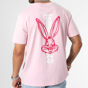 Looney Tunes - Tee Shirt Oversize Bugs Bunny Full Color Spray Pink Pastel