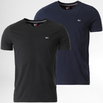 Tommy Hilfiger - Lot De 2 Tee Shirts Slim Jersey 5381 Noir Bleu Marine