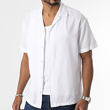 Jack And Jones - Camicia a maniche corte in lino Summer Resort Bianco