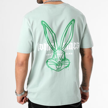 Looney Tunes - Camiseta Oversize Bugs Bunny Color Spray Aloe Verde Pastel