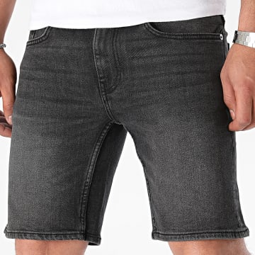 Only And Sons - Pantaloncini di jeans a trama stretta neri