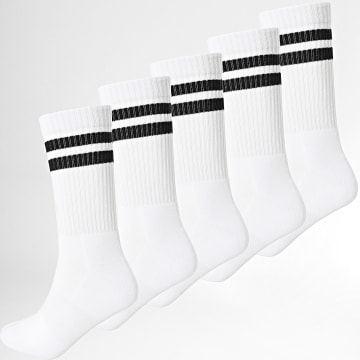 Only And Sons - Lote de 5 Pares de Calcetines Rody Blanco Negro