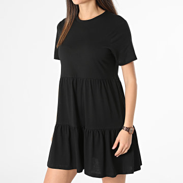 Only - Robe Manches Courtes Femme May Life Peplum Noir
