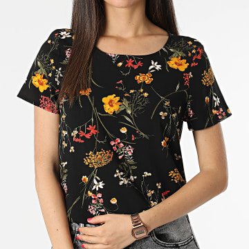 Vero Moda - Tee Shirt Femme Easy Joy Noir Floral
