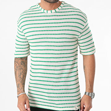 Classic Series - Camiseta de rayas oversize Beige Verde