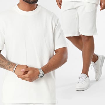 Classic Series - Conjunto de camiseta blanca y pantalón corto de jogging