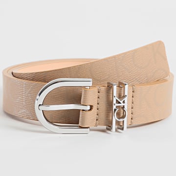 Calvin Klein - Cinturón de mujer CK Loop Hebilla redonda 2367 Beige