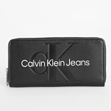 Calvin Klein - Portafoglio Sculpted Zip Around 7634 Donna Nero
