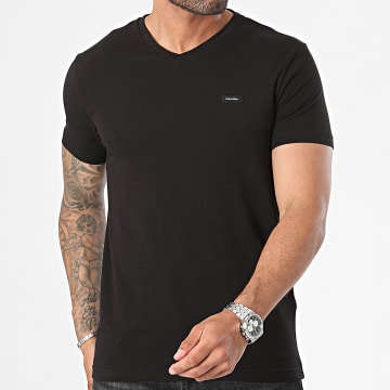 Calvin Klein - Slim V-cuello Tee Shirt 3492 Negro