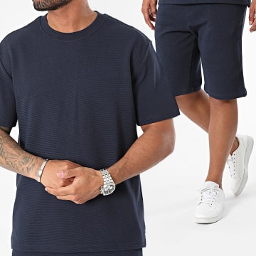Classic Series - Conjunto de camiseta y pantalón corto azul marino