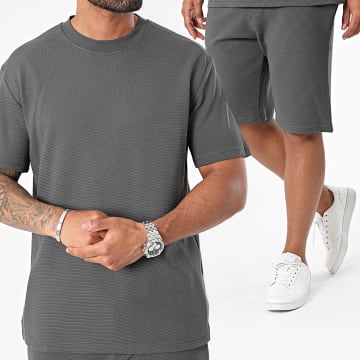 Classic Series - Set di T-shirt e pantaloncini da jogging grigio antracite