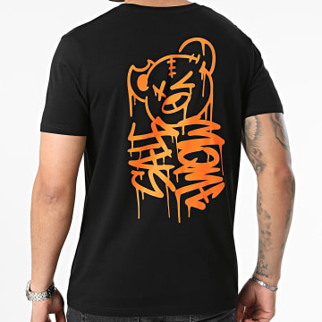 Sale Môme Paris - Negro Naranja Goteo Graffiti Teddy Camiseta